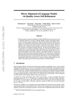 Direct Alignment of Language Models via Quality-Aware Self-Refinement