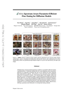 Spectrum-Aware Parameter Efficient Fine-Tuning for Diffusion Models