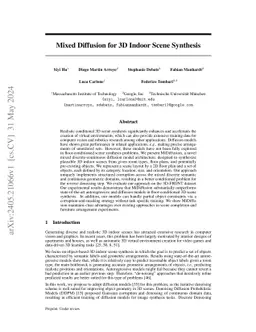 Mixed Diffusion for 3D Indoor Scene Synthesis