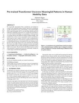 Pre-trained Transformer Uncovers Meaningful Patterns in Human Mobility
  Data