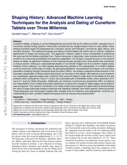 Shaping History: Advanced Machine Learning Techniques for the Analysis
  and Dating of Cuneiform Tablets over Three Millennia