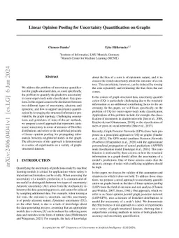 Linear Opinion Pooling for Uncertainty Quantification on Graphs