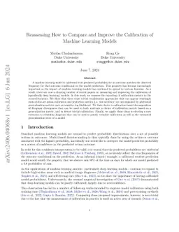 Reassessing How to Compare and Improve the Calibration of Machine Learning Models