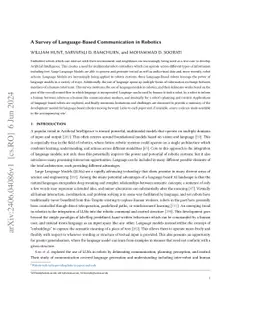 A Survey of Language-Based Communication in Robotics