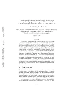 Discovering the curriculum with AI: A proof-of-concept demonstration with an intelligent tutoring system for teaching project selection