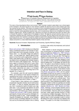 Intention and Face in Dialog