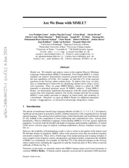 Are We Done with MMLU?