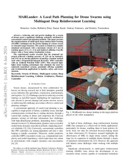 MARLander: A Local Path Planning for Drone Swarms using Multiagent Deep
  Reinforcement Learning