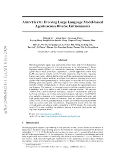 AgentGym: Evolving Large Language Model-based Agents across Diverse
  Environments