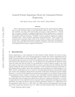 Learned Feature Importance Scores for Automated Feature Engineering