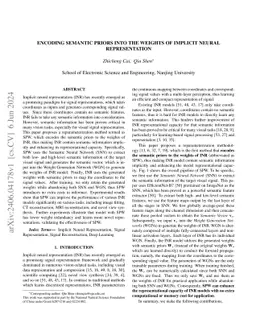 Encoding Semantic Priors into the Weights of Implicit Neural
  Representation