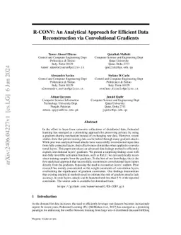 R-CONV: An Analytical Approach for Efficient Data Reconstruction via
  Convolutional Gradients
