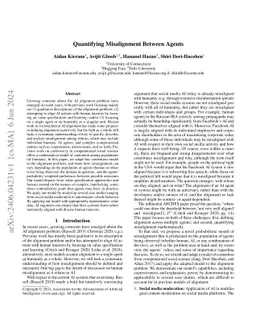 Quantifying Misalignment Between Agents: Towards a Sociotechnical Understanding of Alignment