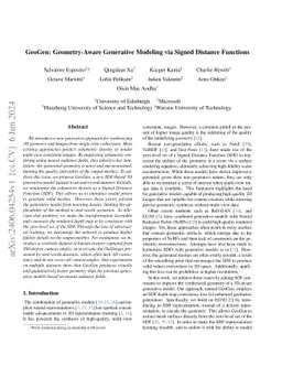 GeoGen: Geometry-Aware Generative Modeling via Signed Distance Functions