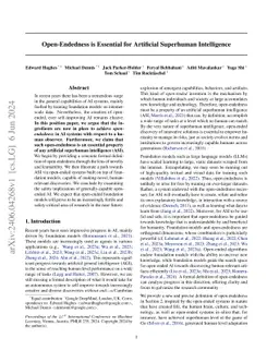 Open-Endedness is Essential for Artificial Superhuman Intelligence