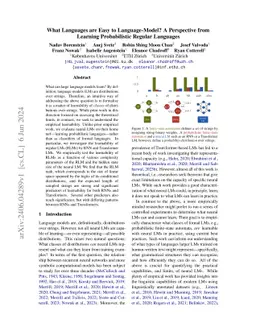 What Languages are Easy to Language-Model? A Perspective from Learning Probabilistic Regular Languages