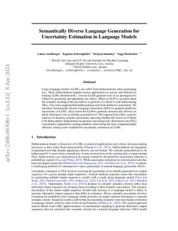 Improving Uncertainty Estimation through Semantically Diverse Language Generation