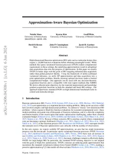 Approximation-Aware Bayesian Optimization
