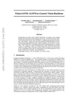 Vision-LSTM: xLSTM as Generic Vision Backbone