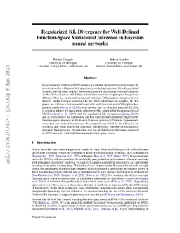Regularized KL-Divergence for Well-Defined Function-Space Variational Inference in Bayesian neural networks