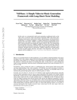 VidMuse: A Simple Video-to-Music Generation Framework with Long-Short-Term Modeling