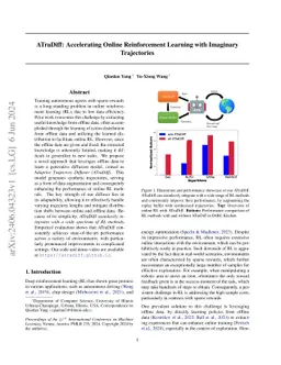 ATraDiff: Accelerating Online Reinforcement Learning with Imaginary
  Trajectories