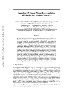 Learning 1D Causal Visual Representation with De-focus Attention
  Networks