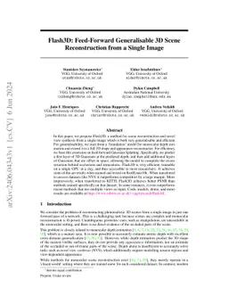 Flash3D: Feed-Forward Generalisable 3D Scene Reconstruction from a Single Image