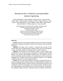 Naming the Pain in Machine Learning-Enabled Systems Engineering