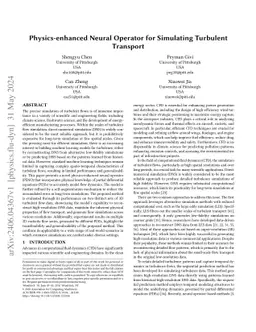 Physics-enhanced Neural Operator for Simulating Turbulent Transport