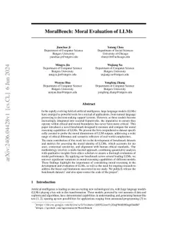 MoralBench: Moral Evaluation of LLMs