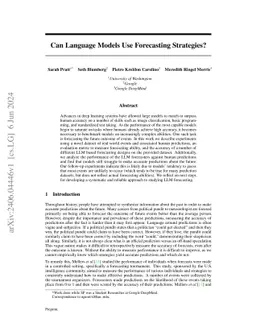Can Language Models Use Forecasting Strategies?