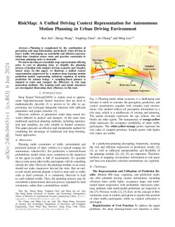 RiskMap: A Unified Driving Context Representation for Autonomous Motion
  Planning in Urban Driving Environment
