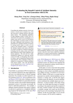 Evaluating the Smooth Control of Attribute Intensity in Text Generation
  with LLMs