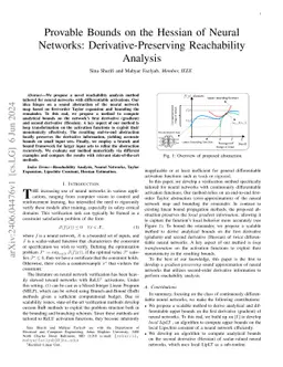 Provable Bounds on the Hessian of Neural Networks: Derivative-Preserving
  Reachability Analysis