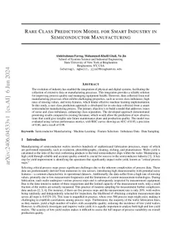 Rare Class Prediction Model for Smart Industry in Semiconductor
  Manufacturing