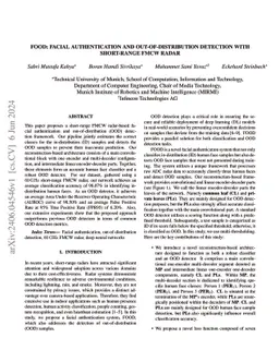 FOOD: Facial Authentication and Out-of-Distribution Detection with
  Short-Range FMCW Radar