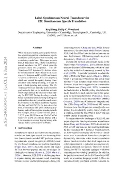 Label-Synchronous Neural Transducer for E2E Simultaneous Speech
  Translation
