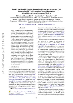 SpaRC and SpaRP: Spatial Reasoning Characterization and Path Generation
  for Understanding Spatial Reasoning Capability of Large Language Models