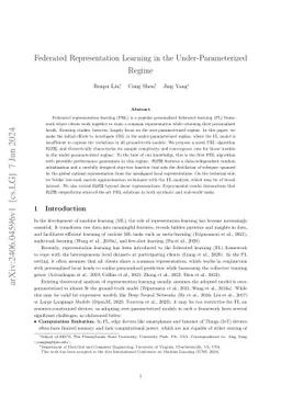 Federated Representation Learning in the Under-Parameterized Regime