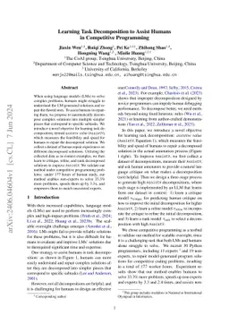 Learning Task Decomposition to Assist Humans in Competitive Programming