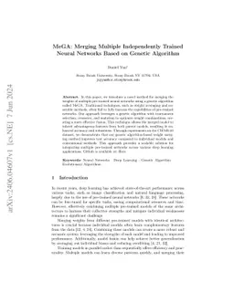 MeGA: Merging Multiple Independently Trained Neural Networks Based on
  Genetic Algorithm