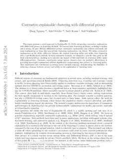 Contrastive Explainable Clustering with Differential Privacy