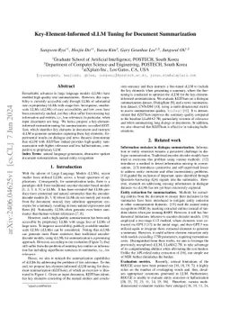 Key-Element-Informed sLLM Tuning for Document Summarization