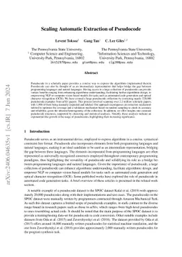 Scaling Automatic Extraction of Pseudocode