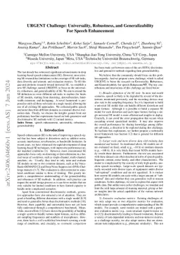 URGENT Challenge: Universality, Robustness, and Generalizability For
  Speech Enhancement