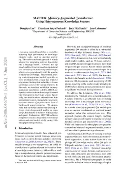 MATTER: Memory-Augmented Transformer Using Heterogeneous Knowledge
  Sources