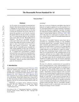 The Reasonable Person Standard for AI