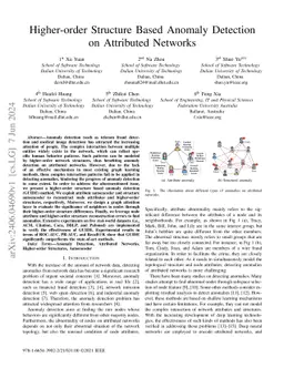 Higher-order Structure Based Anomaly Detection on Attributed Networks