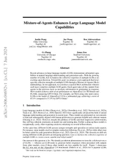 Mixture-of-Agents Enhances Large Language Model Capabilities